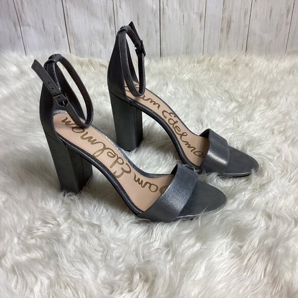 Sam Edelman Womens Yaro Gray and Silver Metallic Heels Size 10 - Picture 4 of 13
